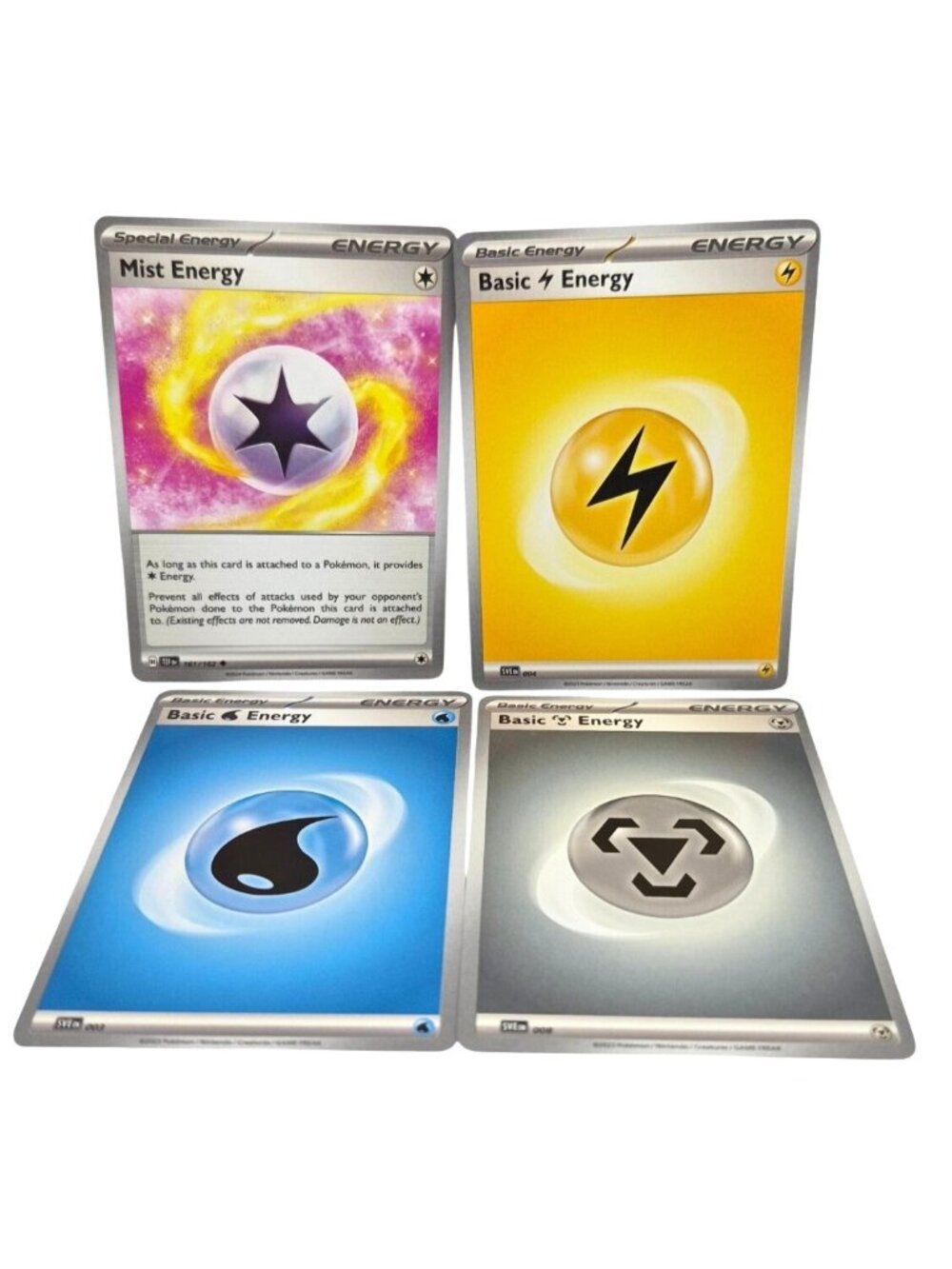 Pokemon TCG Energy Cards Set Of 4 - Mist Electric Water & Special Energy - 2023-